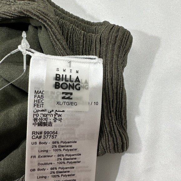 NWT $90 Billabong [ XL ] No Hurry Textured Rib One-Piece Swimsuit in Green #5666 - Picture 13 of 13